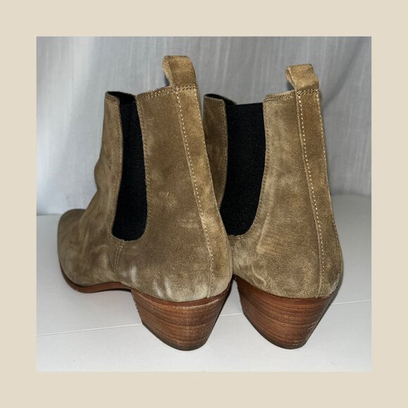Designer IRO Yvette Suede Ankle Boots – Khaki, Size EU 39 / US 8 - Picture 9 of 11
